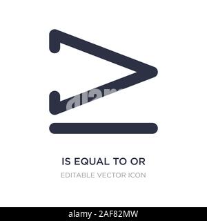 is greater than or equal to icon on white background. Simple element ...