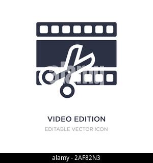 video edition icon on white background. Simple element illustration from UI concept. video edition icon symbol design. Stock Vector