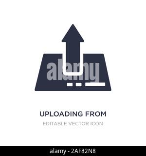 uploading from drive icon on white background. Simple element illustration from UI concept. uploading from drive icon symbol design. Stock Vector