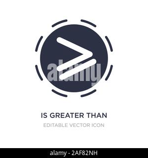 is greater than icon on white background. Simple element illustration from Signs concept. is greater than icon symbol design. Stock Vector