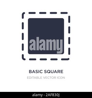 basic square icon on white background. Simple element illustration from Tools and utensils concept. basic square icon symbol design. Stock Vector