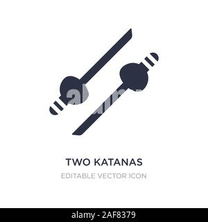 two katanas icon on white background. Simple element illustration from Weapons concept. two katanas icon symbol design. Stock Vector