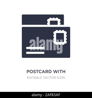 postcard with stamp icon on white background. Simple element illustration from Social media marketing concept. postcard with stamp icon symbol design. Stock Vector