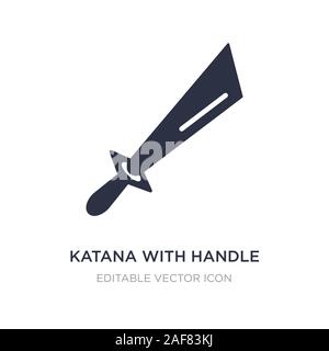 katana with handle icon on white background. Simple element illustration from Weapons concept. katana with handle icon symbol design. Stock Vector