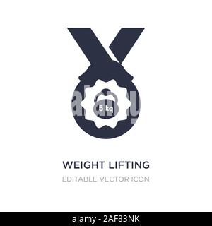 weight lifting medal icon on white background. Simple element illustration from Sports concept. weight lifting medal icon symbol design. Stock Vector