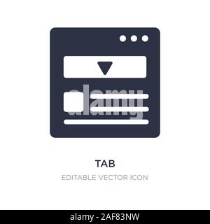 tab icon on white background. Simple element illustration from Web concept. tab icon symbol design. Stock Vector