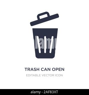 trash can open icon on white background. Simple element illustration from Tools and utensils concept. trash can open icon symbol design. Stock Vector