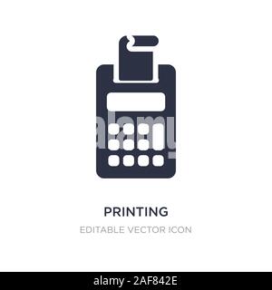 printing calculator icon on white background. Simple element illustration from Tools and utensils concept. printing calculator icon symbol design. Stock Vector