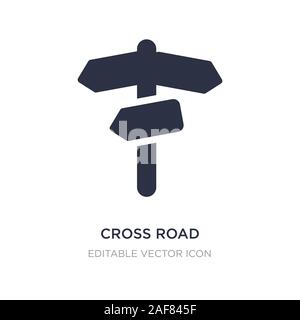 cross road icon on white background. Simple element illustration from Transportation concept. cross road icon symbol design. Stock Vector