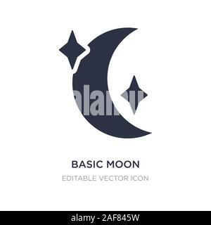 basic moon icon on white background. Simple element illustration from Travel concept. basic moon icon symbol design. Stock Vector