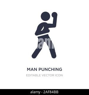 man punching icon on white background. Simple element illustration from Sports concept. man punching icon symbol design. Stock Vector