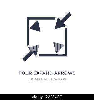 four expand arrows icon on white background. Simple element illustration from UI concept. four expand arrows icon symbol design. Stock Vector