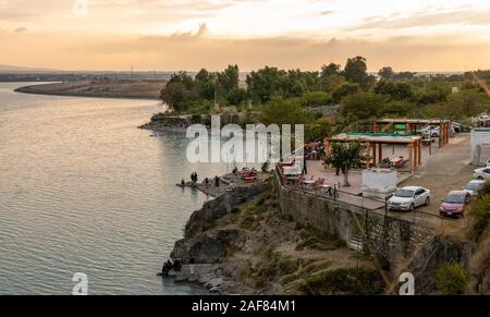 Abaseen Restaurant at Tarbela Lake, Tarbela Dam Ghazi, KPK, Pakistan Stock Photo