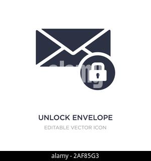 unlock envelope icon on white background. Simple element illustration from UI concept. unlock envelope icon symbol design. Stock Vector