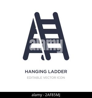 hanging ladder icon on white background. Simple element illustration from Tools and utensils concept. hanging ladder icon symbol design. Stock Vector
