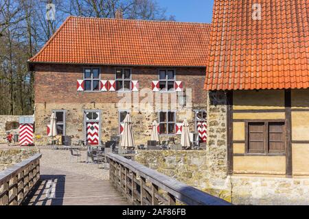 Bridge and courtyard of Burg Vischering in Ludinghausen, Germany Stock Photo