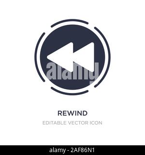 rewind icon on white background. Simple element illustration from UI concept. rewind icon symbol design. Stock Vector