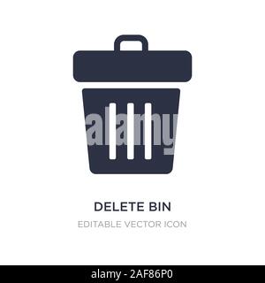 delete bin icon on white background. Simple element illustration from UI concept. delete bin icon symbol design. Stock Vector