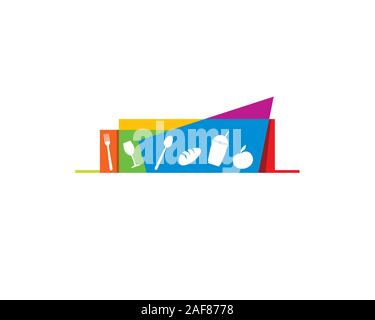cotemporary restaurant cafe building as modern logo Stock Vector