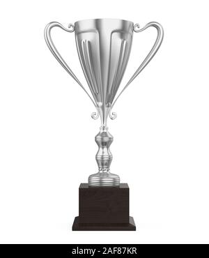 Silver trophy cup isolated on white background 3D illustration Stock ...