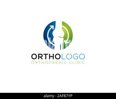 orthopedic human bone joint treatment diagnostic logo Stock Vector