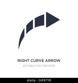 right curve arrow icon on white background. Simple element illustration from UI concept. right curve arrow icon symbol design. Stock Vector