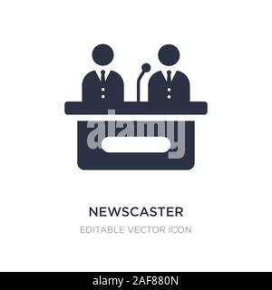 newscaster icon on white background. Simple element illustration from Web concept. newscaster icon symbol design. Stock Vector