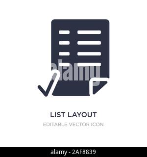 list layout with check boxes icon on white background. Simple element illustration from UI concept. list layout with check boxes icon symbol design. Stock Vector