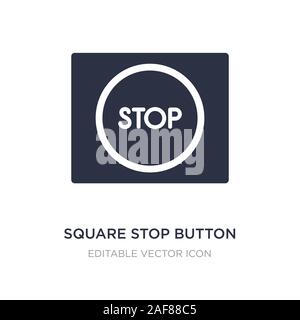 square stop button icon on white background. Simple element illustration from UI concept. square stop button icon symbol design. Stock Vector