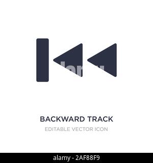 backward track icon on white background. Simple element illustration from UI concept. backward track icon symbol design. Stock Vector