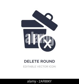 delete round button icon on white background. Simple element illustration from UI concept. delete round button icon symbol design. Stock Vector