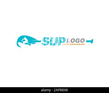 SUP Paddleboarding Logo Stock Vector