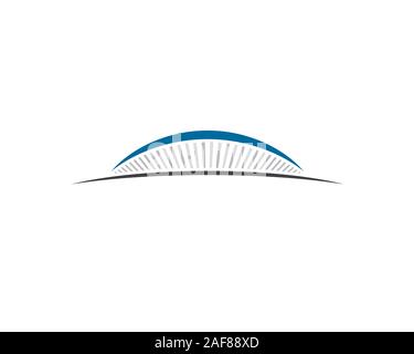simple modern slim bridge logo Stock Vector
