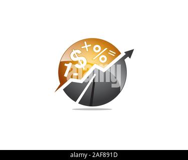 3d glossy sphere marketing agent graph presentation icon apps logo Stock Vector
