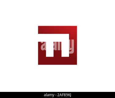 initial letter W F as a key inside square geometry Stock Vector