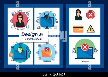 six designs of cyber security icons Stock Vector Image & Art - Alamy