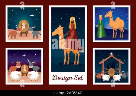 designs set of manger characters Stock Vector