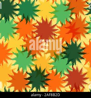 Seamless pattern of colored pointed abstract shapes from brush strokes for textiles, packaging, paper printing, simple backgrounds and textures. Shade Stock Vector