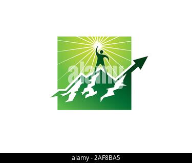 SUCCEED TO THE TOP OF THE MOUNTAIN LOGO Stock Vector