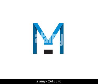 initial letter M H negative space anagram logo Stock Vector