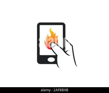 cell phone touch apps icon for heat hot bbqrestaurant  grill burn fire  company Stock Vector