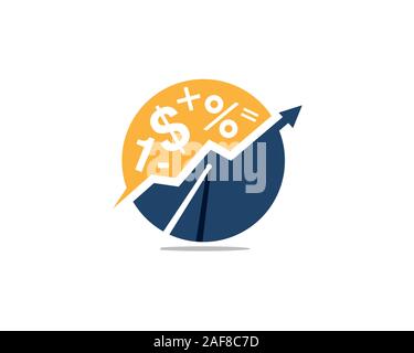 flat marketing agent graph presentation icon apps logo Stock Vector