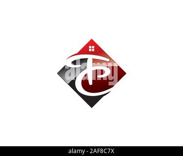 initial letter T C with square windows as realestate logo Stock Vector