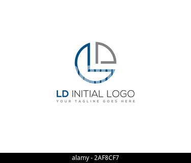 LETTER L D  INITIAL COMPANY LOGO Stock Vector