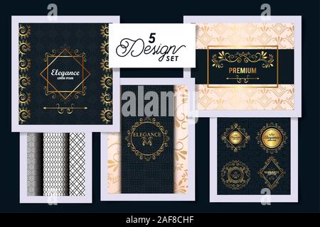 five designs of victorian elegance frames Stock Vector Image & Art - Alamy