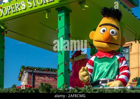 Orlando, Florida. December 07, 2019. Bert in Sesame Street Christmas Parade at Seaworld Stock Photo