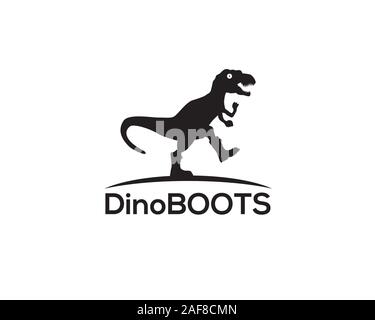tyrannosaurus rex running chasing something and wearing boots shoes Stock Vector