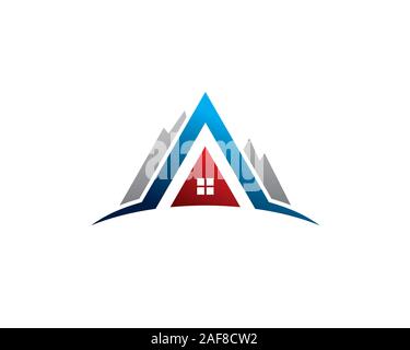 letter A initial inside mountain for house real estate broker mortgate logo Stock Vector