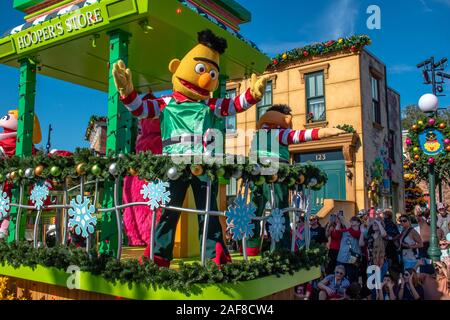 Orlando, Florida. December 07, 2019. Bert in Sesame Street Christmas Parade at Seaworld Stock Photo