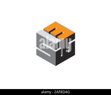 3d cube with initial letter s w i g e 3 Stock Vector